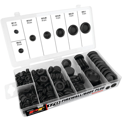 W5262 Performance Tool 170pc Rubber Grommet Assortment Kit in Divided Organizer Case for Firewall and Body Use