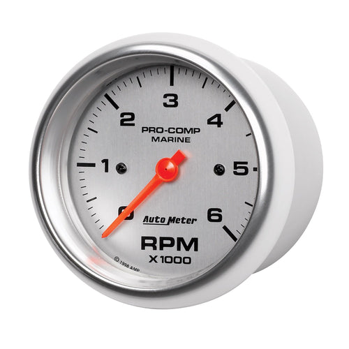 Tachometer, AutoMeter Gauge, 3 3/8", 6K RPM, Marine Silver (200752-33),Multi