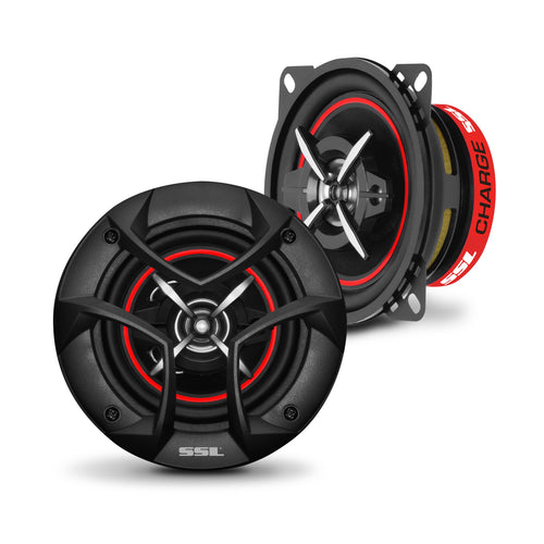 Sound Storm Laboratories Charge Series CG443 4 Inch Car Stereo Door Speakers - 200 Watts Max, 3 Way, Full Range Audio, Tweeters, Coaxial, Sold in Pairs