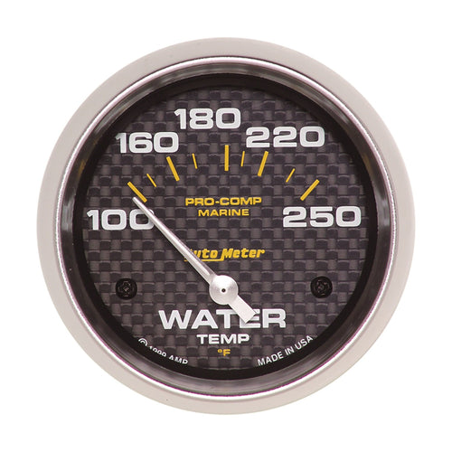 Water Temp AutoMeter Gauge, 2 5/8", 100-250ºf, Electric, Marine Carbon Fiber (200763-40)