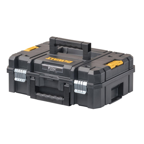 DEWALT Tool Box TSTAK II, Flat Top Storage Case, Organizer Box Holds Up To 66 lbs, Flexible Platforms for Stacking, 13 Inch (DWST17807)