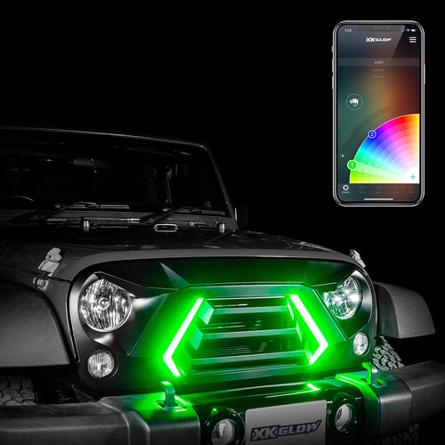 XKGLOW XKCHROME Grill Kit for JK Wrangler XK-Grill-JK1 LED