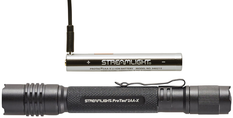 Streamlight ProTac 2AA-X 550-Lumen Multi-Fuel Tactical Carry Flashlight with USB-C Rechargeable Battery, Black