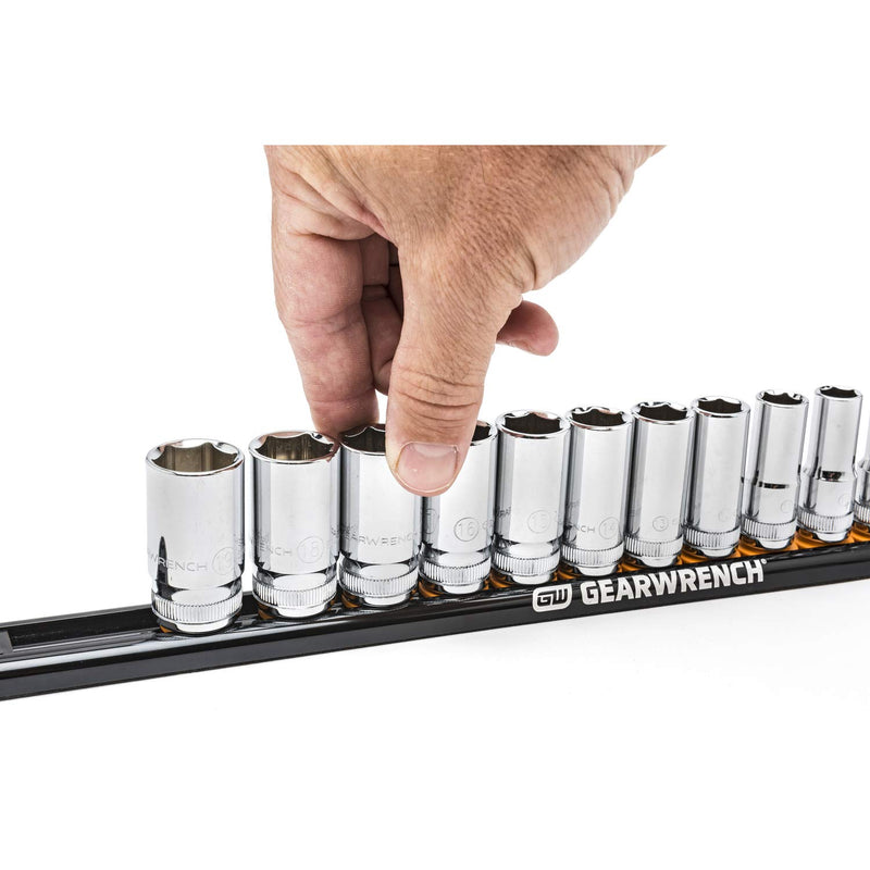3/8" Drive GEARWRENCH Magnetic Socket Rail Includes 14 Clips - 83127