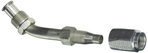 8C5E-8RMIX45 Gates Field Attachable for C5E Hose, Male SAE 45 Flare Inverted Swivel, 45 Bent Tube, Steel, 13/32" ID