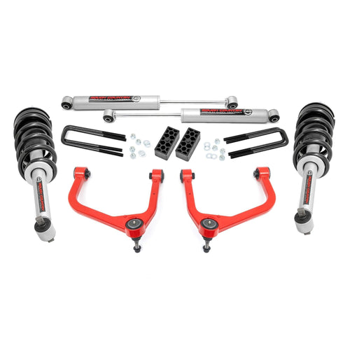 3.5" Rough Country Lift Kit w/N3 Struts for 2019-2024 GMC Sierra 1500-22631RED