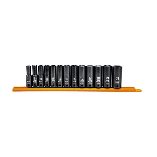 3/8" Drive GEARWRENCH 13 Pc. Deep Impact Socket Set, Metric - 84914N