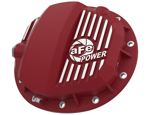aFe POWER Rear Differential Cover Pro Series Red w/Machined Fins - #46-71140R - GM Gas Trucks/SUV's 19-24 (GMCH 9.5)
