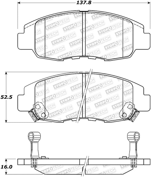 Sport Brake Pads StopTech 309.07641 with Shims and Hardware