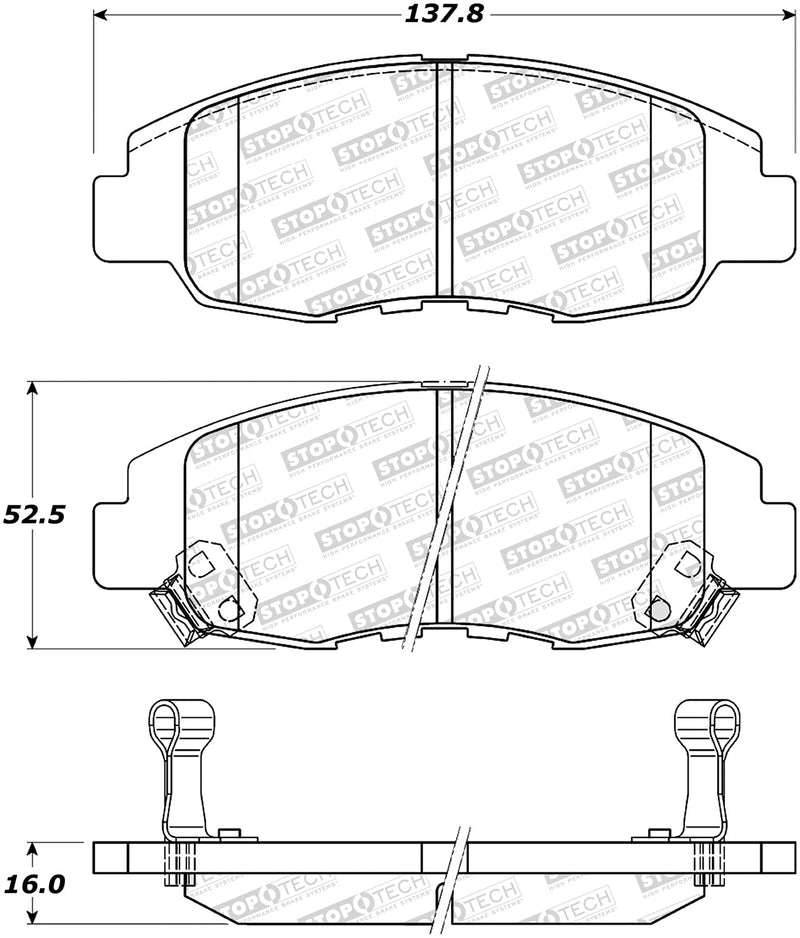 Sport Brake Pads StopTech 309.07641 with Shims and Hardware