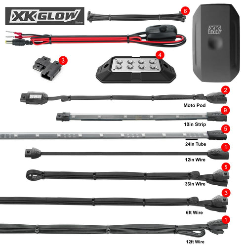 XKGLOW XK-Sling-ADV LED Underglow Light Kit for Slingshot Polaris | XKCHROME Smartphone App Controll