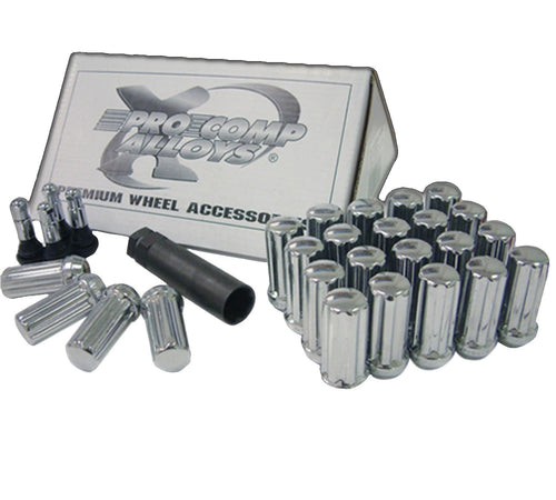 Lug Nut Kit Pro Comp Alloy 26104; Incl. Lug Bolts/Tool; Size 14x2.00mm; Bolt Pattern 5 Lug; Chrome;