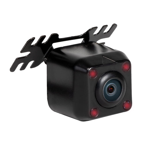 CM-LED4 RYDEEN Backup/Front Wide View CMOS Camera with Invisible IR NightVision, Waterproof, OEM Style ABS Housing, Wing Mount, Reverse Trigger, for Cars Pickup Trucks, SUVs, RVs, Vans (Black)
