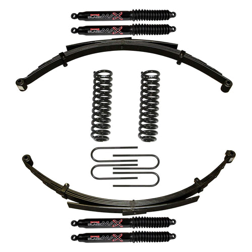 Skyjacker Suspension Lift Kit 174PKS-B w/Shock Black MAX Shocks 4 in. Lift Incl. Front/Rear Springs Rear U Bolt Kit