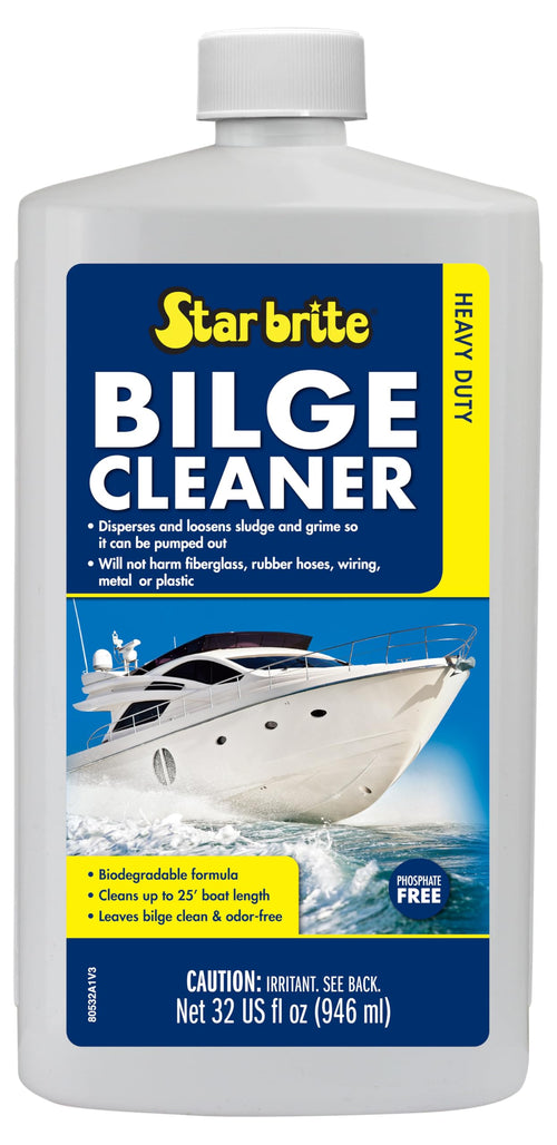 Heavy Duty STAR BRITE Bilge Cleaner - Simple & Easy to Use - Pour In, Run Boat, Pump Out - Emulsifies Oil, Fuel & Leaves Bilge Clean With a Fresh Clean Scent - 32 OZ (080532PW)