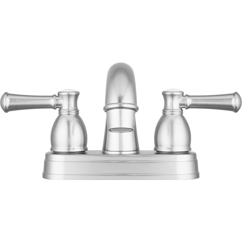 Dura Faucet Two Handle Arc Spout Bathroom Faucet RV (Brushed Satin Nickel) - for Recreational Vehicles, Motorhomes, Travel Trailers and More