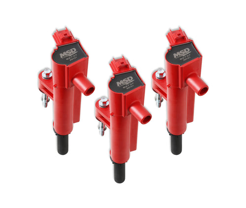 Blaster Series MSD 827376 Ignition Coil Red 3-Pack