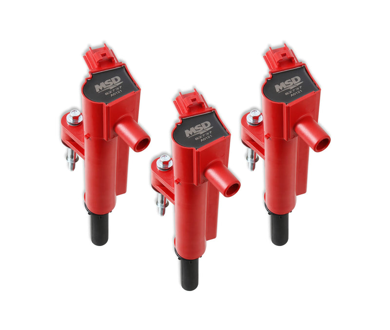Blaster Series MSD 827376 Ignition Coil Red 3-Pack