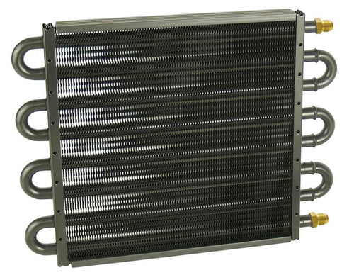 Derale 13.5 x 10.25 x 0.75 in Fluid Cooler, Tube Type, 6 AN Male Inlet/Outlet, Aluminum/Copper, Black Powder Coat, Universal, Each