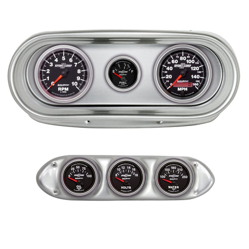 AutoMeter Dash Kit Direct Fit, Nova 62-65, Tach/Mph/Fuel/Oilp/Wtmp/Volt, Sport-Comp Ii (2127-12)