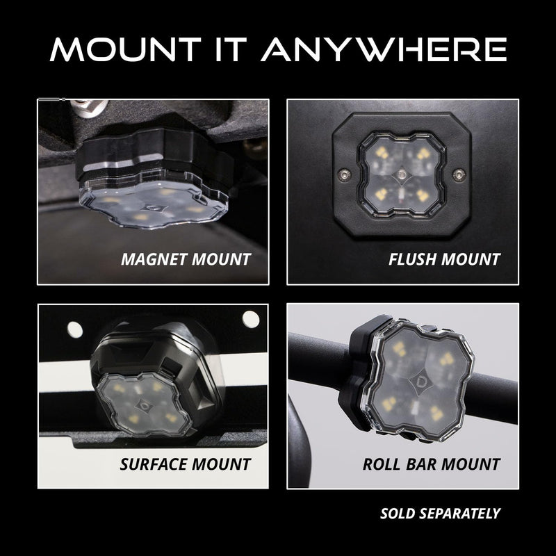 Stage Series Diode Dynamics SXS Rock Light Installer Kit, RGBW M8 w/Controller (4-Pack)