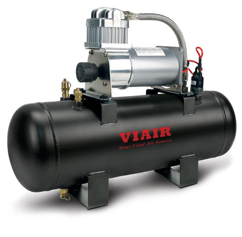 High-Flow VIAIR 150 PSI Air Source Kit | Portable On Board Air Compressor with 2 Gallon Tank for Truck, Air Horns, Suspension, Air Locker, Black
