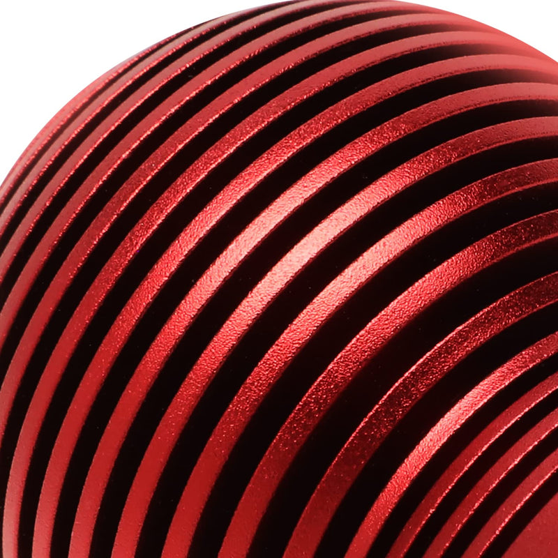 NRG Innovations Universal Aluminum SK-702RD Shift Knob with Thread Adapters, Heat Sink Spheric Style, 50mm OD x 65mm H, Red
