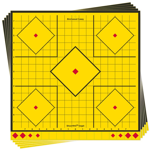BIRCHWOOD CASEY Long Range Shoot-N-C Sight-in Always Flat Adhesive Back Shooting Training Reactive 17.75" Targets with Pasters for All Calibers | Pack of 5