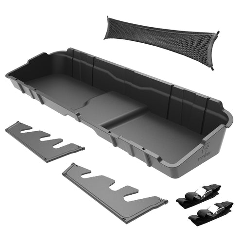 Tyger Auto Underseat Storage Box Compatible with 2007-2013 GMC Sierra Chevy Silverado 1500; 2007-2014 2500 3500HD Crew Cab, Black Rear Under Seat Storage Organizer Cargo Box | TG-CB5C2358