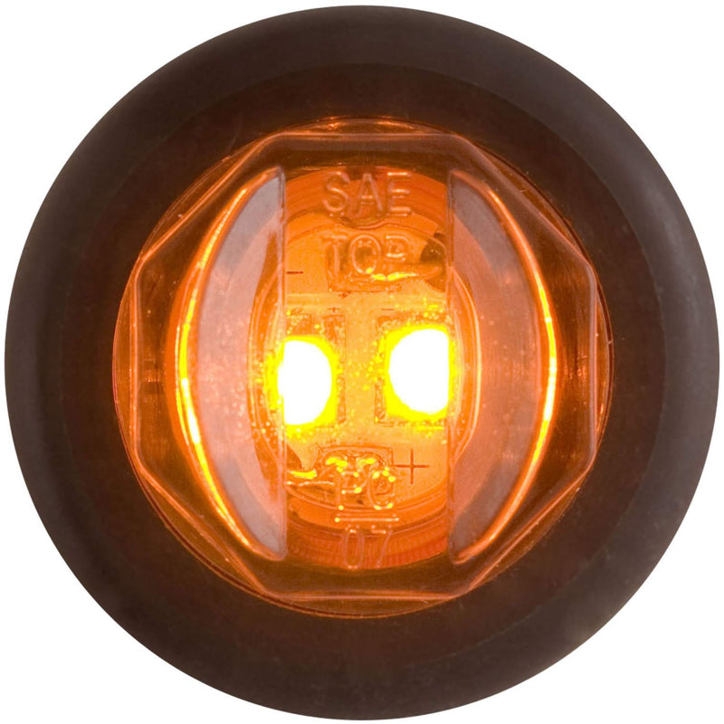 Optronics Led 3/4 Rnd C/M Amb Marker Lt Amber 2 Diode W/Grmt