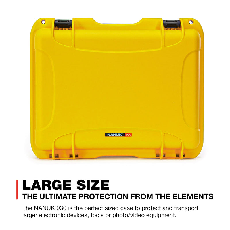 Waterproof Nanuk 930 Hard Case with Padded Dividers - Yellow