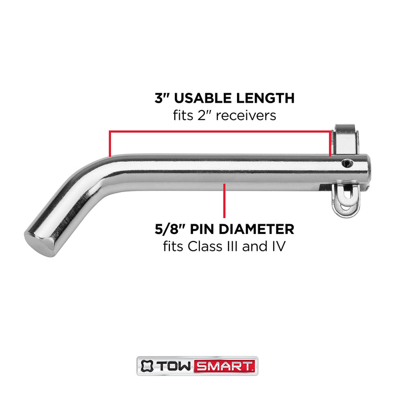 5/8 in. Steel TOWSMART Anti-Theft Receiver Hitch Pin, Fits 2 in. receivers
