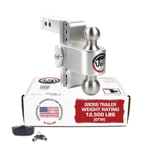 Weigh Safe Adjustable Trailer Hitch Ball Mount - 6" Hitch Adjustable Drop for 2" Receiver - Premium Heavy Duty Aluminum Trailer Tow Hitch w/ Stainless Steel Tow Balls (2" & 2 5/16") - 12,500 lbs GTW