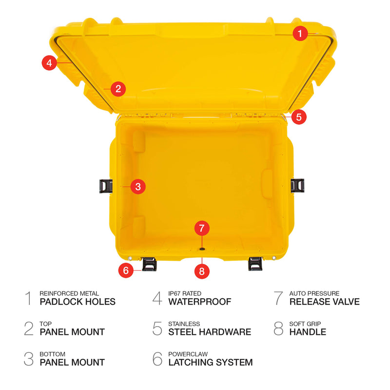 Waterproof Nanuk 955 Hard Case with Wheels - Empty - Yellow