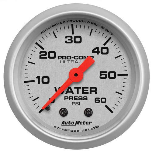 Auto Meter Ultra-Lite 4324 Mechanical Water Pressure Gauge