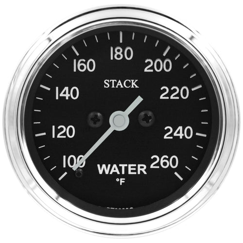 AUTO METER: Water Temp Gauge, Pro Stepper Motor, 52Mm, Classic, 100-260ºf, 1/8" Nptf Male