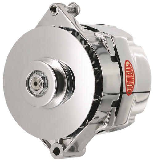Alt GM Powermaster 17SI Chrome 120A 1V Pulley/Baffle 1 or 3 Wire