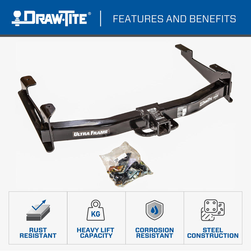 Ultra Frame Draw-Tite Class 5 Trailer Hitch, 2 Inch Square Receiver, Black, Compatible with Chevrolet and GMC Selected Models (Please Verify Vehicle Application)