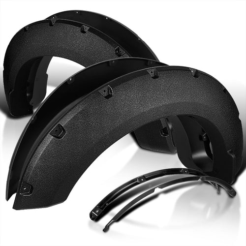 Pocket Rivet Rough Textured Fender Flares SPEC-D TUNING Compatible with 2017-2020 Ford F-250, F-350 Super Duty, 4 Pcs