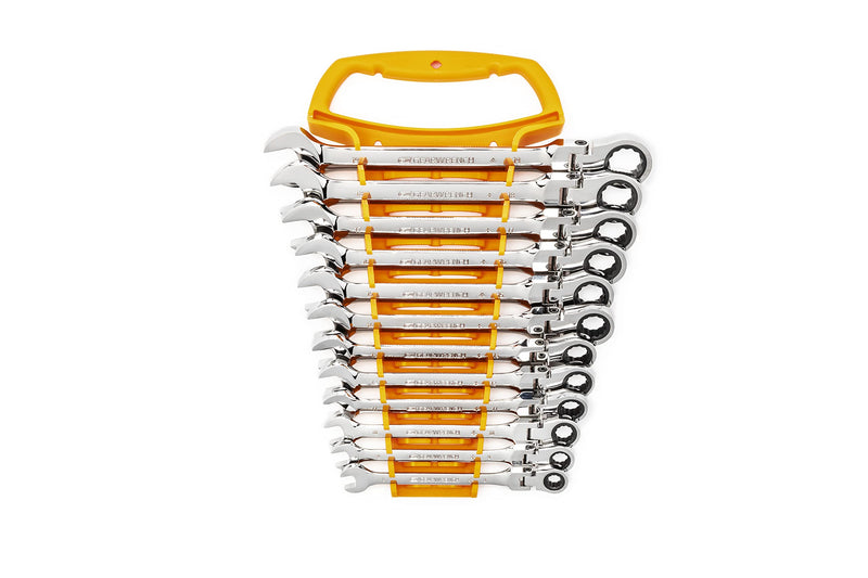 12 Piece GEARWRENCH Flex Head Ratcheting Combination Wrench Set | 12 Point | Metric | 9901D