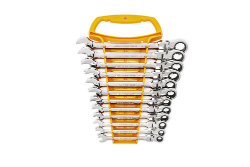 12 Piece GEARWRENCH Flex Head Ratcheting Combination Wrench Set | 12 Point | Metric | 9901D