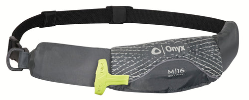 Onyx Manual Inflatable M-16 Belt Pack, U.S. Coast Guard Approved, Low Profile, Compact Design, Approved for users 16 years and older; and over 80 pounds