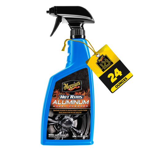 Hot Rims Meguiar's Aluminum Wheel Cleaner, Deep Foaming Rim Cleaner Spray Formulated to Effectively Clean Uncoated Polished Aluminum, Anodized, and Powder-Coated Wheels, 24 Oz