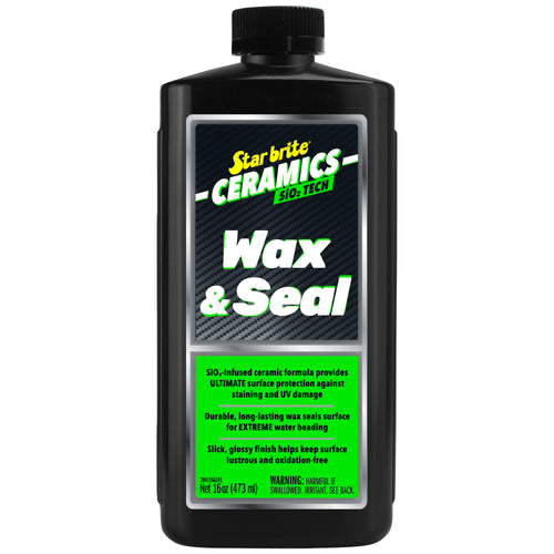 Ceramics Wax & Seal STAR BRITE - Green Apple Scent - SiO2 Tech for Ultimate Protection, Repels Water, Dirt, UV - Ideal for Fiberglass, Gelcoat, Painted Surfaces - 16 oz (204116)