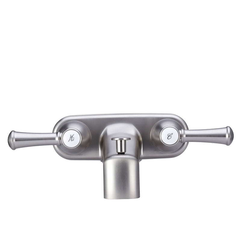Dura Faucet RV Tub & Shower Faucet Valve Diverter DF-SA110L-SN with Hot/Cold Handles (Brushed Satin Nickel)