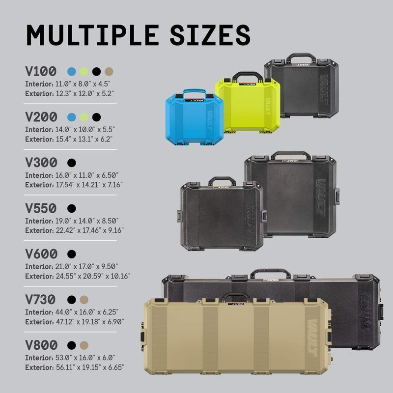 Vault Pelican V200 Hard Case with Foam (Black)