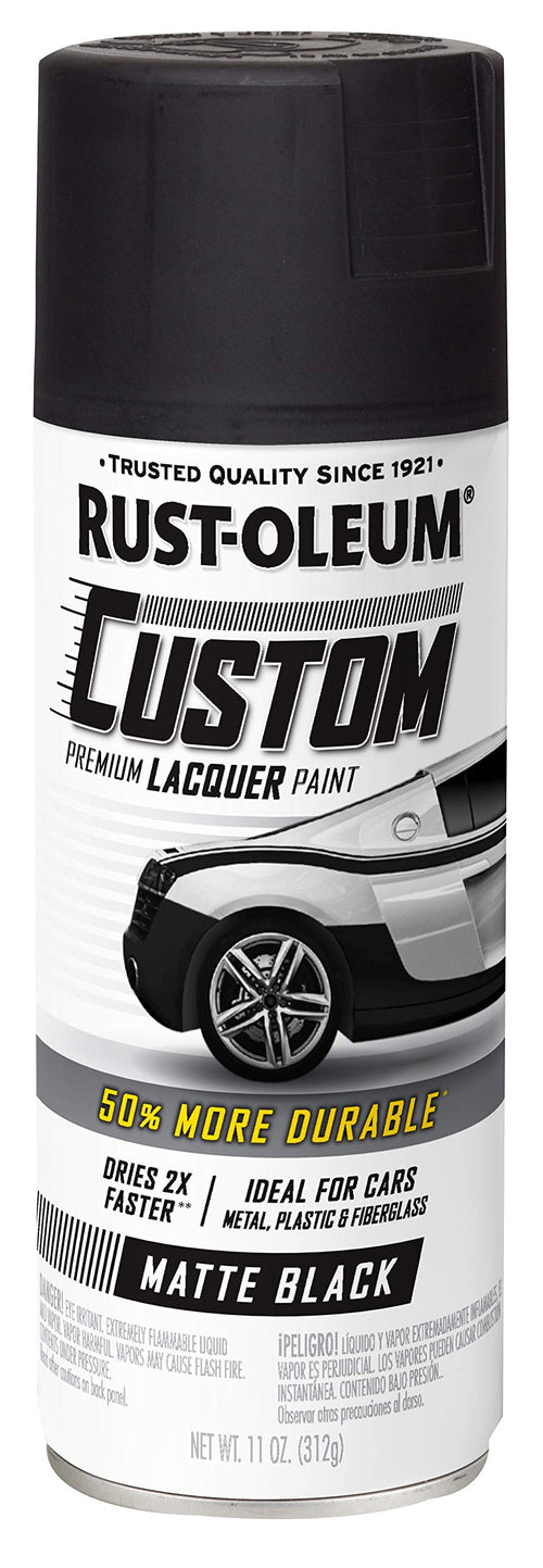 Automotive Rust-Oleum Custom Lacquer Spray Paint, 11 oz, Matte Black