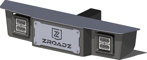 ZROADZ Universal 2" Hitch Step LED - Black Mild Steel - Bolt-on, No Drilling - to Mount (2) 3 Inch ZROADZ or Similar Style LED Pod Lights - PN#Z390010