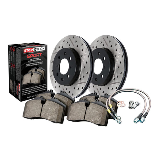 Sport Axle Pack Stoptech 978.40037F Drilled & Slotted; Front