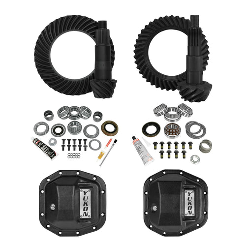 Stage 2 Yukon Re-Gear Kit w/Diff Covers for Dana 30/44, 4.88 Ratio, 24/28 Spline, Compatible with Jeep JL Non-Rubicon, YGK079STG2